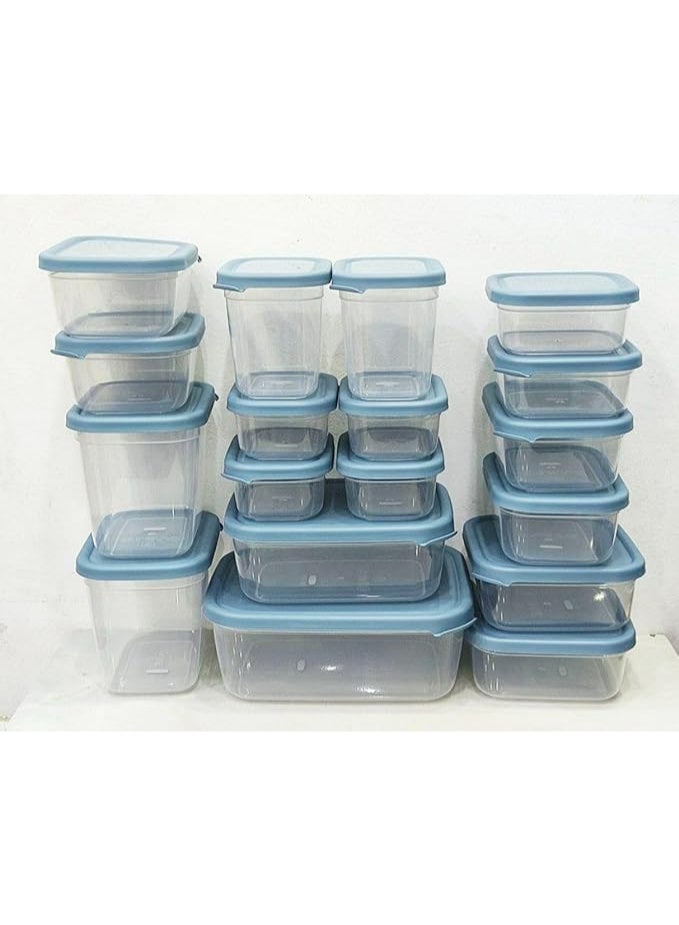 accsa Exa Plastic Food Storage Container Set, 18 Pieces, Various Sizes, Ideal for Use Anywhere - Image 3
